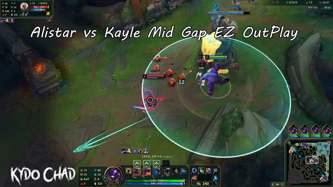 Alistar VS Kayle Mid Gap Clean Outplay - League Of Legends