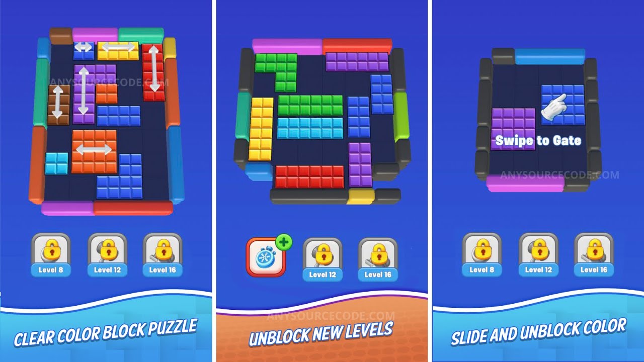 Color Escape: Unblock Jam Unity Game Source Code #unity #unity3d # ...