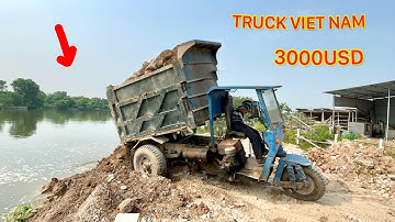 Công nông siêu khoẻ chế máy 36 chở cát cực căng | ô to chở cát , máy xúc cẩu cát | #excavator truck