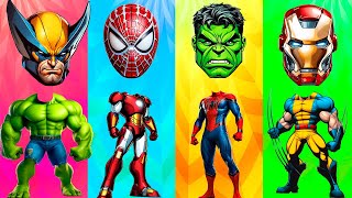 TEBAK GAMBAR | DINOSAUR🦖 vs  SUPERHEROES🦸‍♂️ Dancing Hulk💪 Spider Man🕸 Iron Man🤖 Wolverine