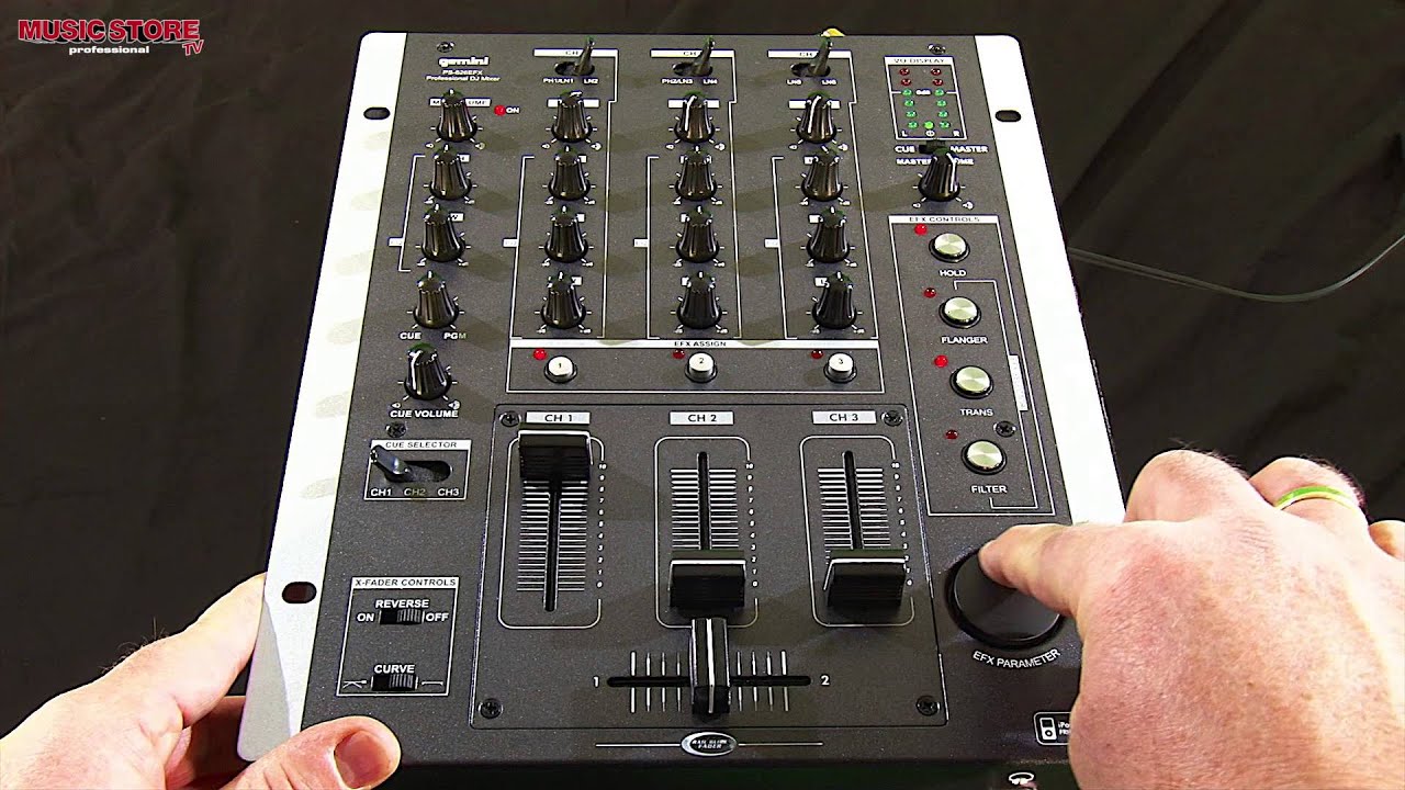 Gemini PS-626EFX 3-Kanal DJ Mixer - YouTube