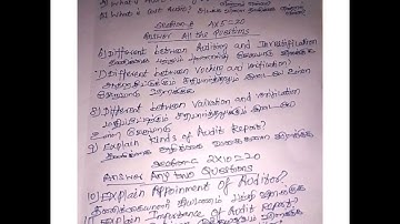 #practical auditing# important questions#learn and earn more mark #questions Tamil and English#