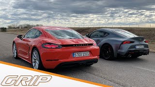 Deutschland-Japan-Duell | Porsche 718 Cayman S vs. Toyota GR Supra | GRIP