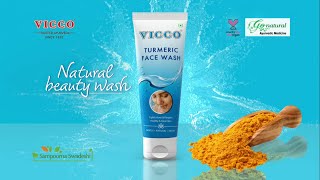 Vicco Turmeric Face Wash, 25 Sec, Hindi Natural Beauty Wash