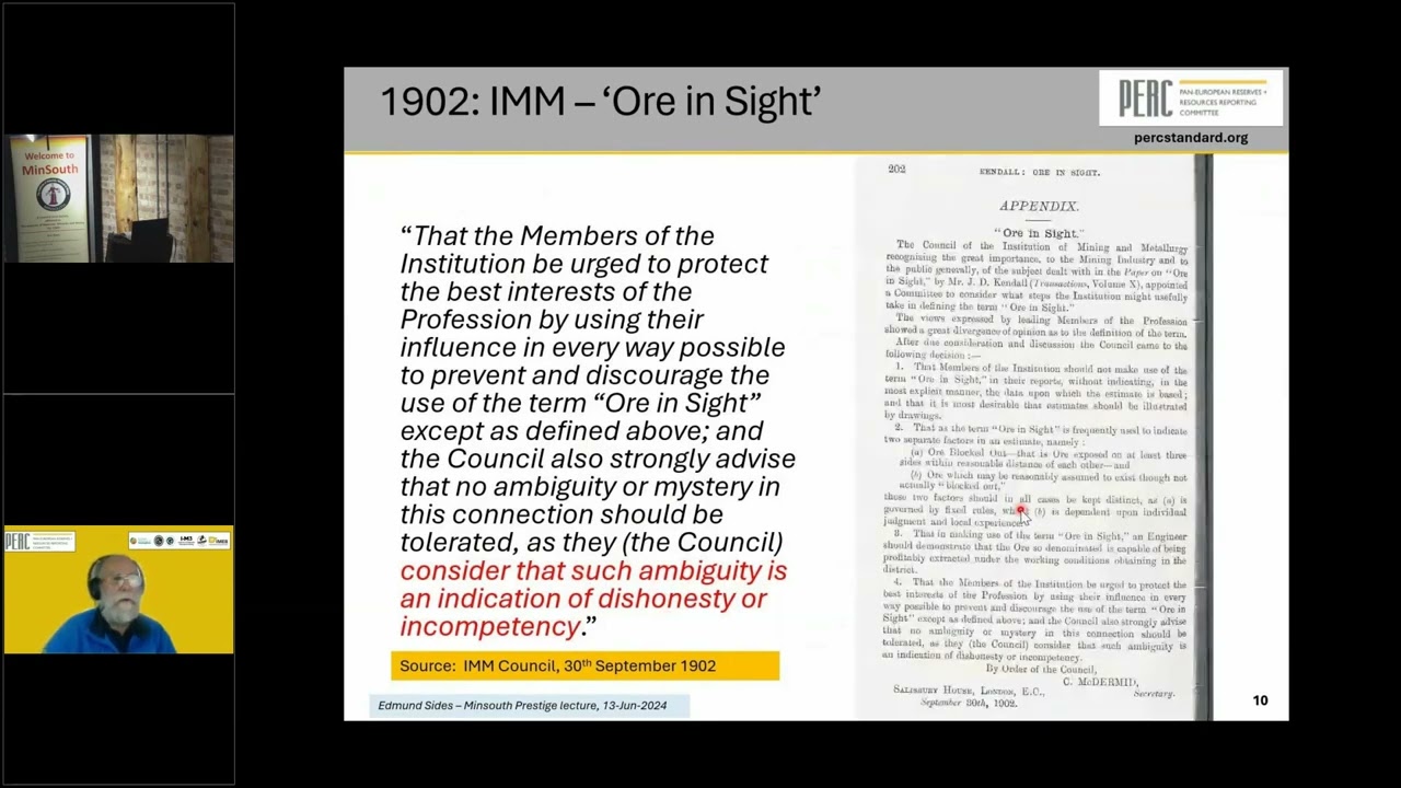 CRIRSCO Codes, UNFC: Do we need separate codes for minerals reporting by governments and industry?