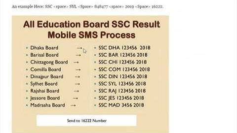 How to Get SSC Result 2019 by SMS