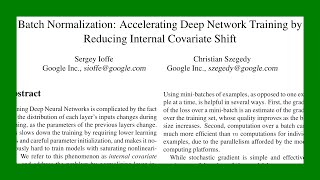 Batch Normalization Paper Read Out Loud