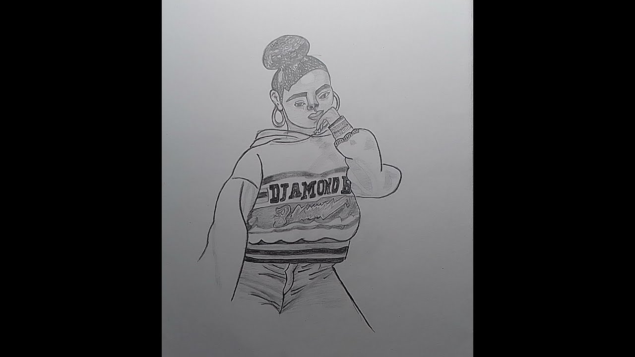 How To Draw a girl | How to draw a Black Girl Easy drawing | Easy Step ...