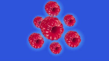 Rotating Raspberry fruit green screen/ green screen fruit effect /chroma key