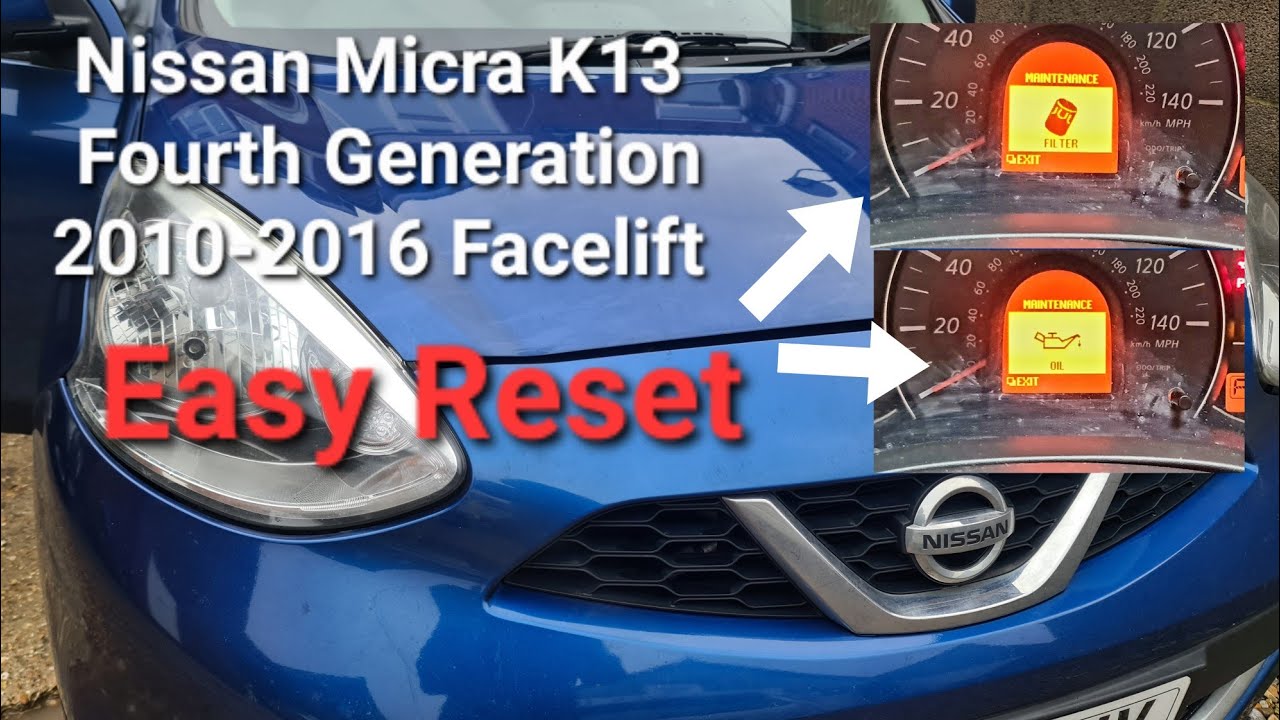 how to reset oil maintenance on Nissan Micra k13 facelift servicereset