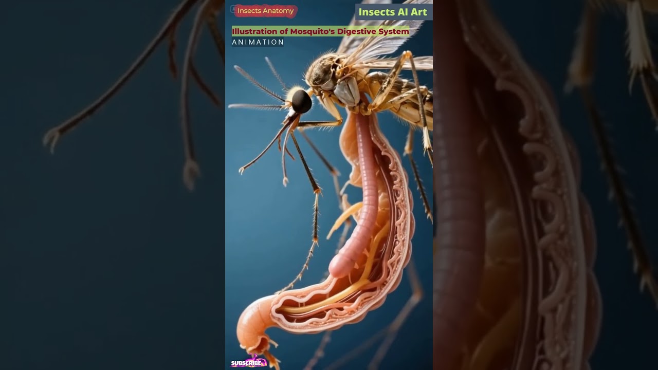 Illustration of Mosquito's Digestive System Animation | Insects AI Art | 09