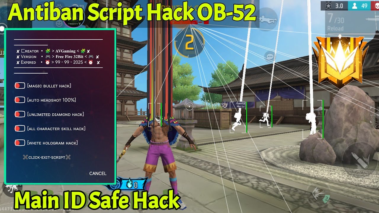 Free Fire Script Hack Antiban Work Rank Aimbot🎯 Hack Magic Bullet Fixed Blacklist | AVGaming