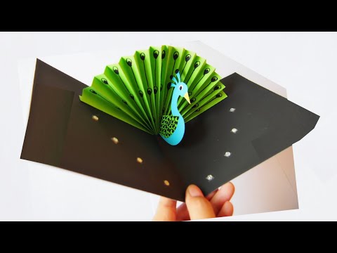 ไอเดีย ทำป๊อปอัพนกยูง 🦃 | Easy and Beautiful Pop up Peacock Card -Paper Crafts