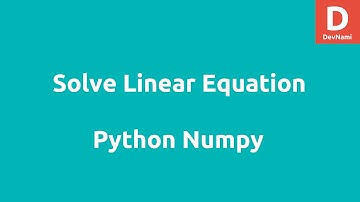 Python Numpy Solve Linear Equation