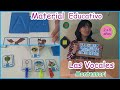 Material Didáctico/Inspiración Montessori/Las Vocales/Letras de lijas/para niños de 2 a 5 años/