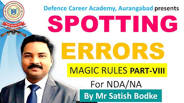 Spotting Errors | Magic Rules | Part-VIII | NDA English