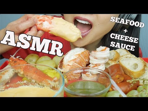 asmr-seafood-*cheese-fondue-(king-crab-+-lobster-+-prawns-+-sausage)-eating-sounds-|-sas-asmr
