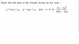 Area bounded by 3 straight Lines | Class 11th