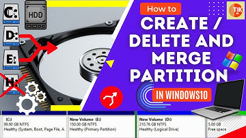 How to create delete and merge partition hard drive | windows 10 🔀