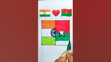 Jana Gana Mana || 🇮🇳 India & 🇧🇫 Burkina Faso Flag Drawing ||  Independence Day #shorts #art