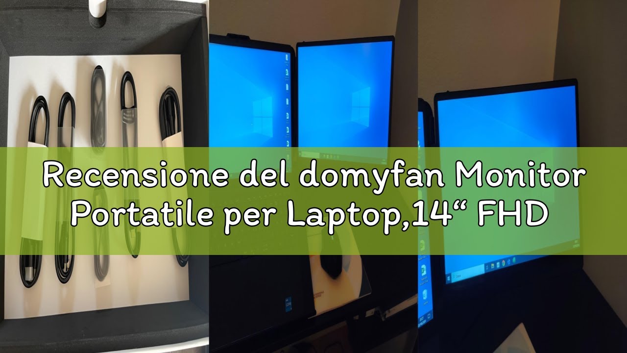Estensione per Schermo Triplo per Laptop da 15, Monitor Portatile Pieghevole FHD 1080P IPS per