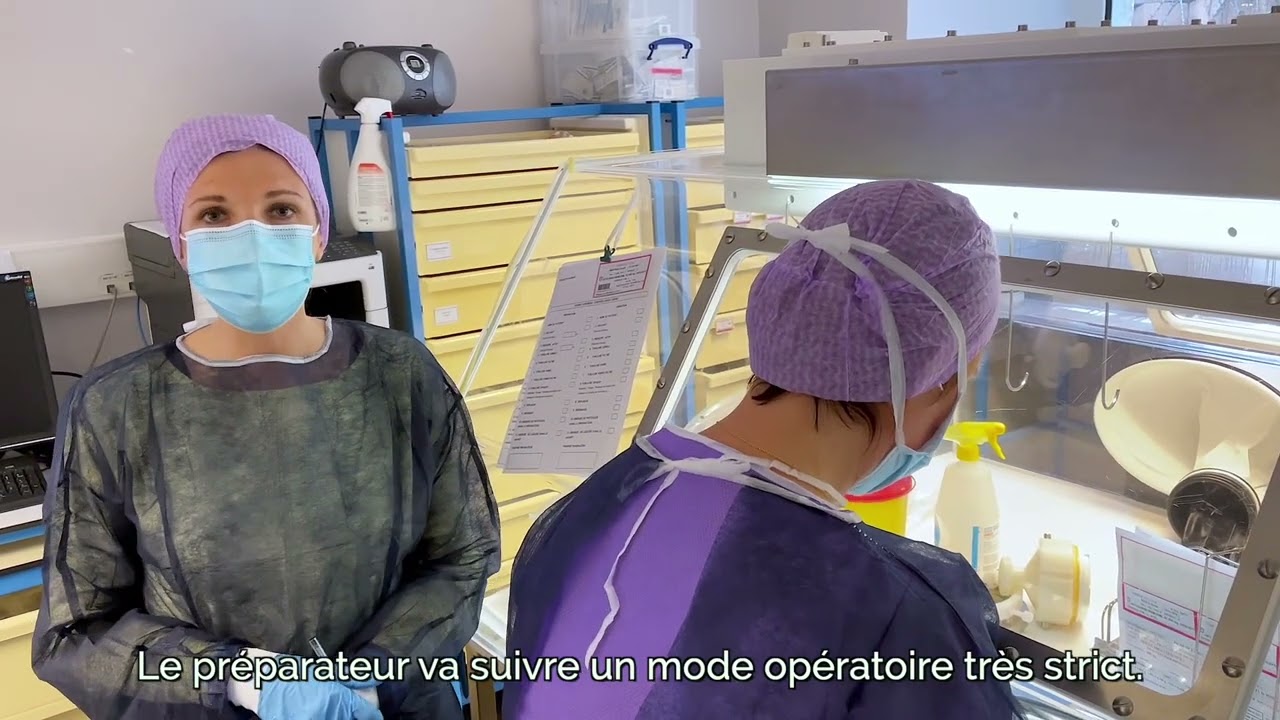 Préparation des poches de chimiothérapie - Clinique Clémentville