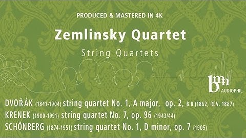 Antonín Dvořák string quartet No. 1, A major, op. 2 _I Andante – Allegro