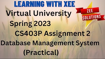 CS403P Assignment 2 spring 2023 Virtual University of Pakistan