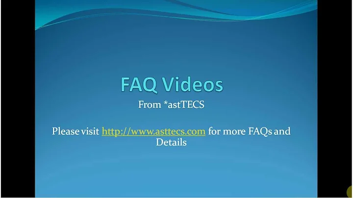 Error: Too Many Open Files - FAQ Videos by astTECS - ast001