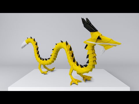 3D origami Chinese Dragon Tutorial