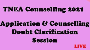 TNEA Counselling 2021/Application & Counselling Doubts Clarification /SD academy