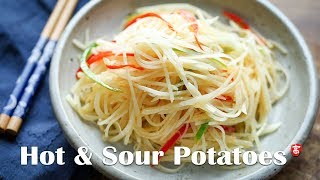 Hot and Sour Shredded Potatoes Chinese Style