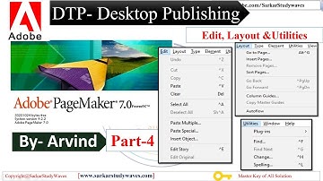 Part-6- DTP (Page Maker 7.0)Edit & Layout Menu- Edit Story, Find Change Spelling In Hindi By Arvind