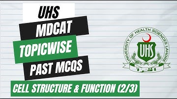 UHS MDCAT BIOLOGY TOPICWISE PAST MCQS | CELL STRUCTURE AND FUNCTION | PART 2 OF 3 | ORIGINAL MCQS
