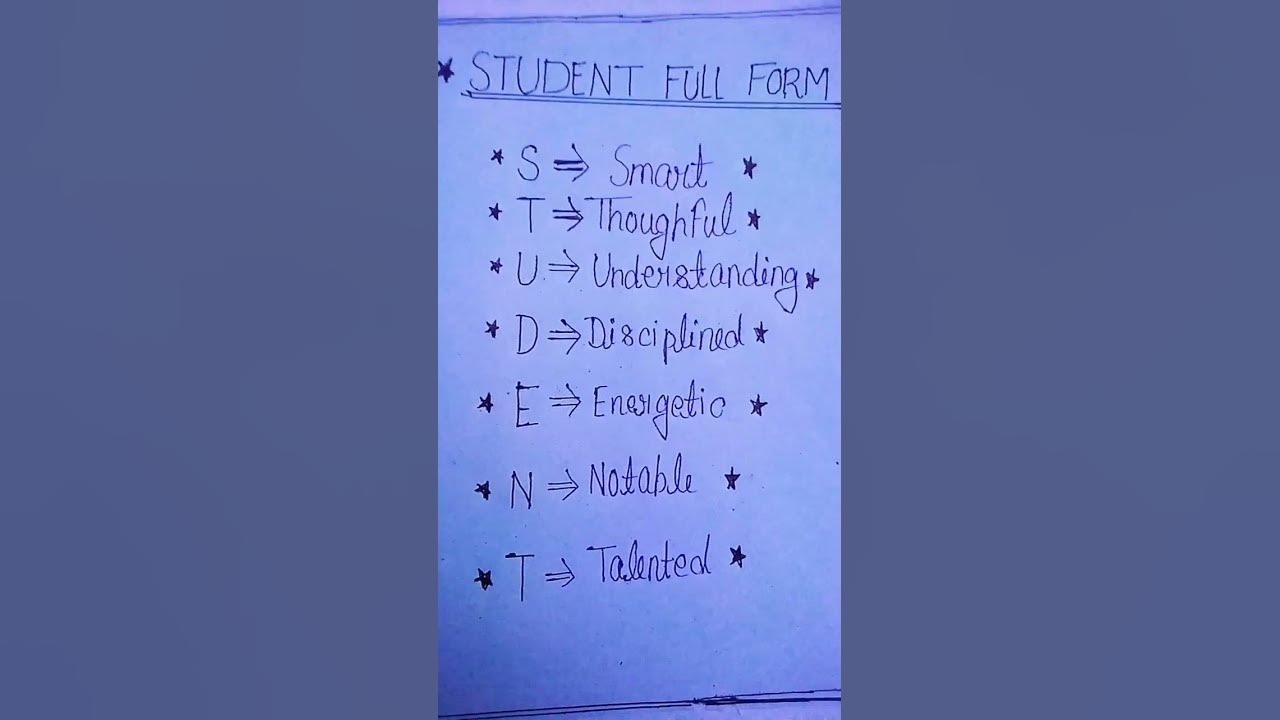 student-full-form-education-mk-shorts-youtube