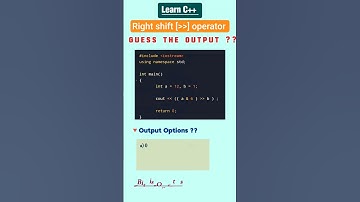 C++ Quiz ?? 🔷 Right shift ⏪ Bitwise operator #coding #cpp #cppquestions #programmingquiz #cs #code