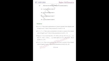 IIT JAM 2024 Solution || Permutation Group || Question no 7