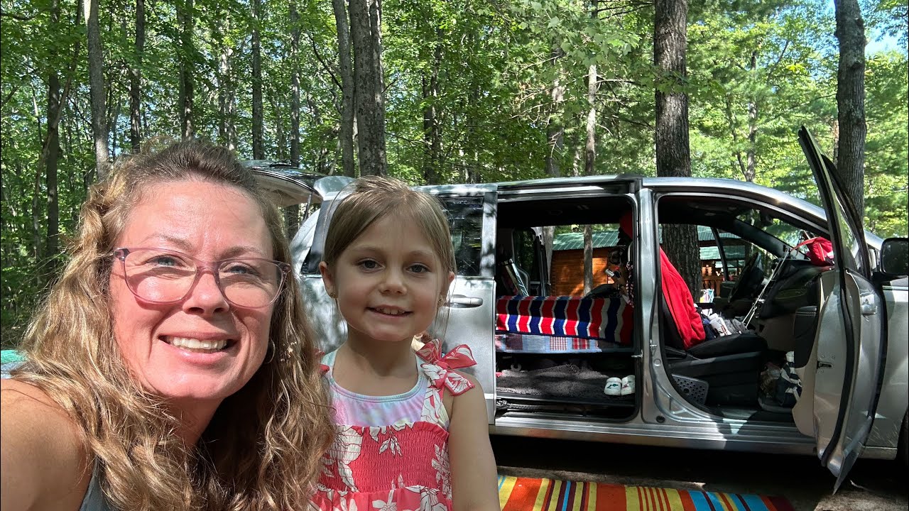 Dodge Caravan Camper | Van Camping with Clém | Indian River, Michigan | Clutter Free Van Camping