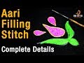 aari embroidery leaf filling stitch class | aari work for beginners