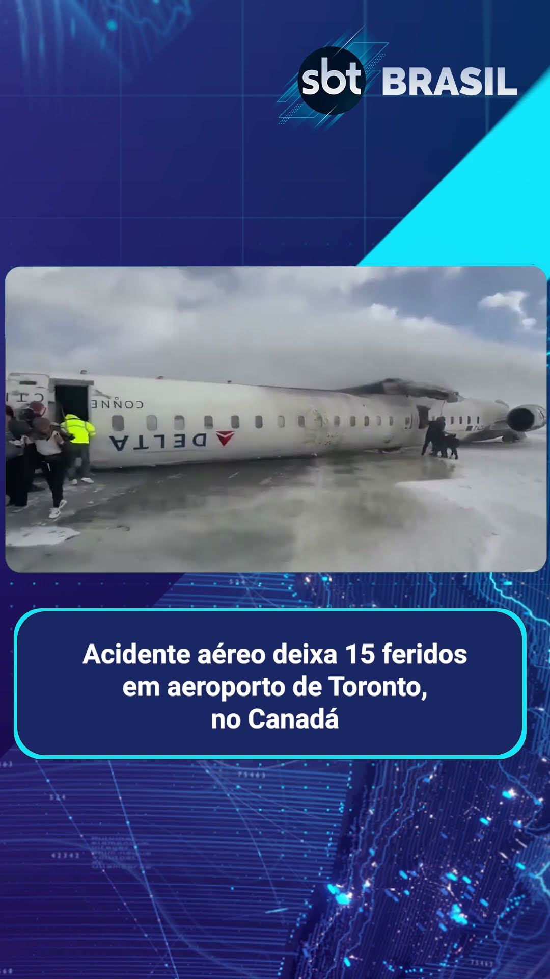 Avião sofre acidente durante pouso em aeroporto de Toronto, no Canadá | SBT Brasil (17/02/25)