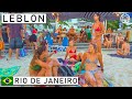 🇧🇷 Leblon Beach Boardwalk, Dinner at the kiosk and Rain at Night | Rio de Janeiro, Brazil 【4K】2022