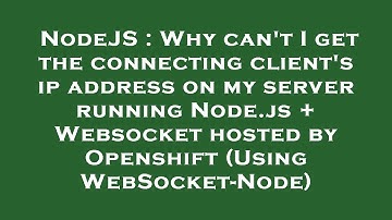 NodeJS : Why can