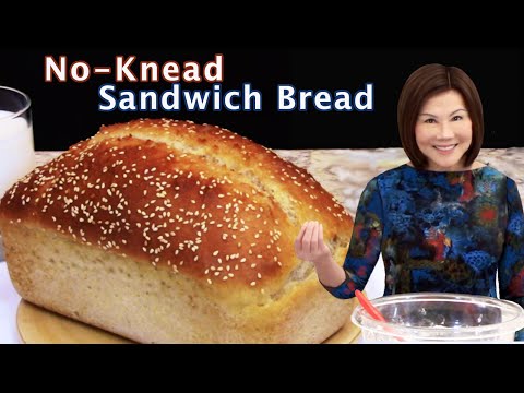 No Knead Sandwich Loaf Bread - No Bread Machine - Easy 4 Ingredients - Fine Art of Cooking 免揉三明治面包