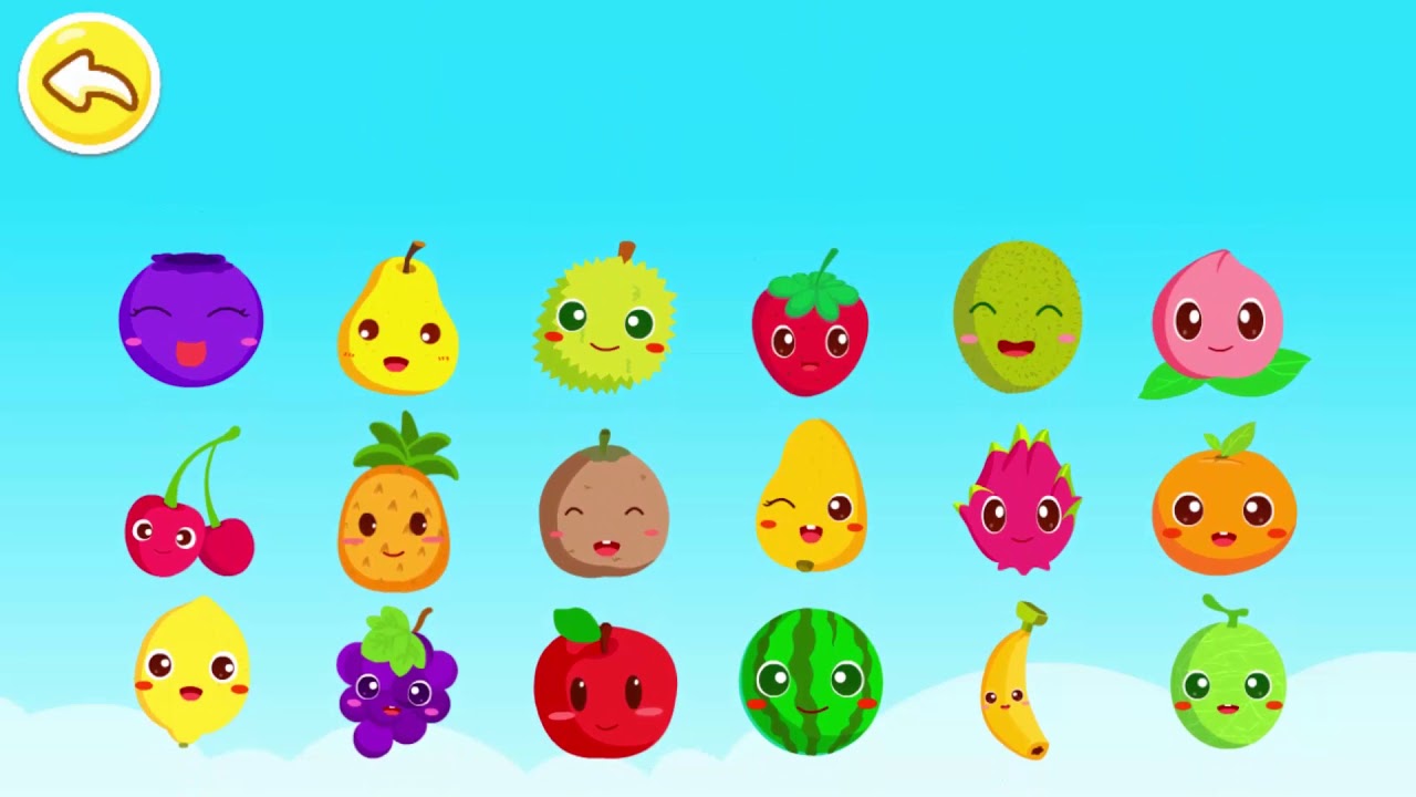 키키묘묘 과일이름을 배워요|사과 바나나 수박 복숭아 앵두 |베이비버스 유아게임 동영상|BabyBus