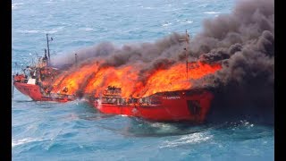 Top 10 Crashing big ships and fires after storm