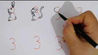 3 Rakamından kolay hayvan çizimleri / #rakamlardançizimler / Görsel sanatlar dersi etkinliği