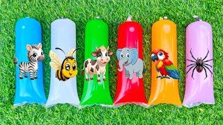Menemukan Dan unboxing Mainan Hewan, Sapi moo, Sapi Belang, Singa, Kuda, Gajah, Kingkong, Jerapah