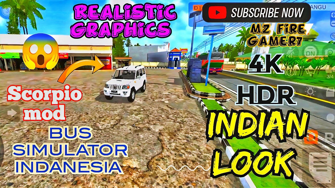 BUS SIMULATOR INDANESIA//Car Mod Scorpio🥰Realistic//#games #bussid #bussidindonesia#shorts