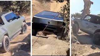 Tesla CyberTruck vs Rivian vs Ford Bronco Off Road Hill Climb Challenge!