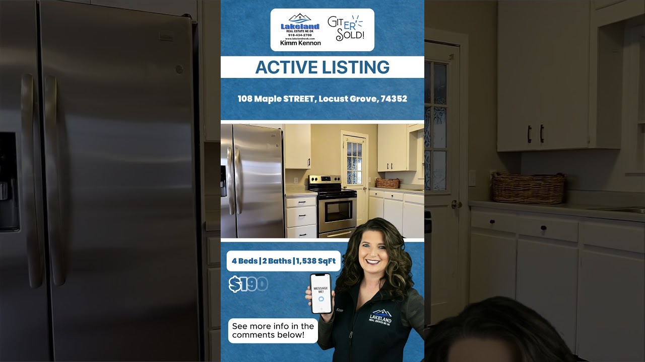 Home For Sale 108 Maple STREET, Locust Grove, 74352 | Kimm Kennon